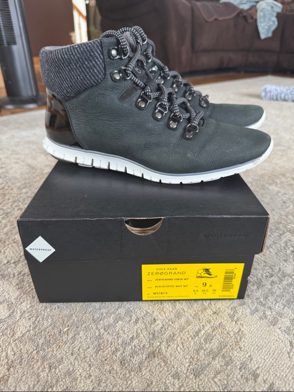 Cole Haan Black and Gray ZERØGRAND Hiker-Style Sneaker Boot